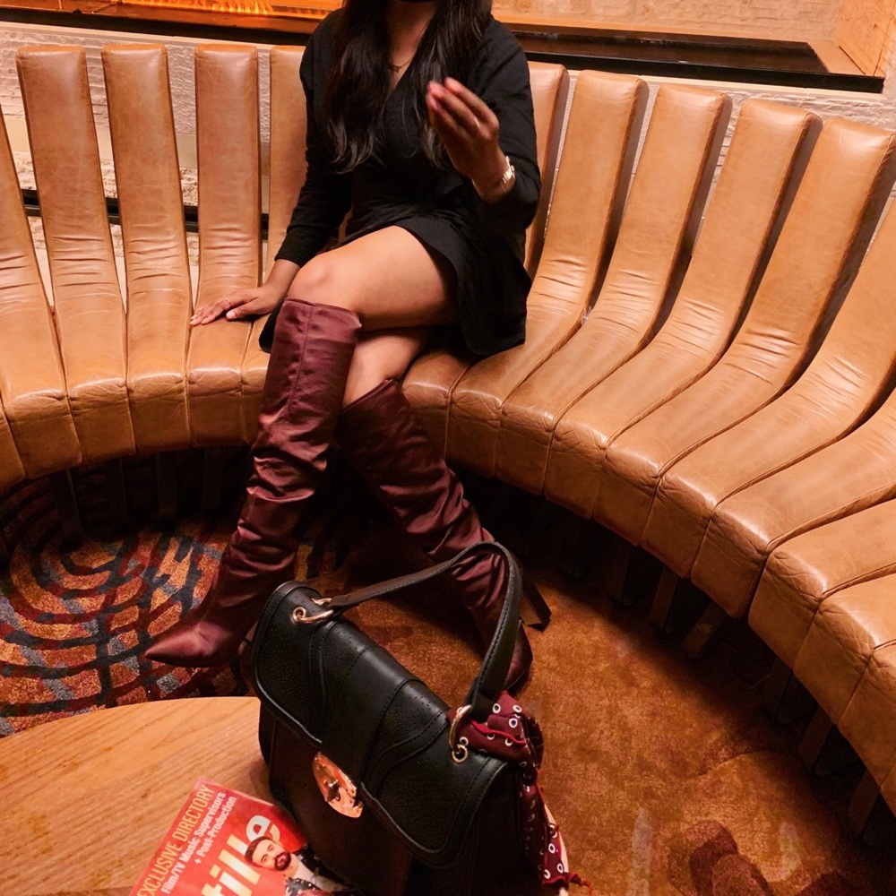 Zara Satin Over The Knee OTK Boots